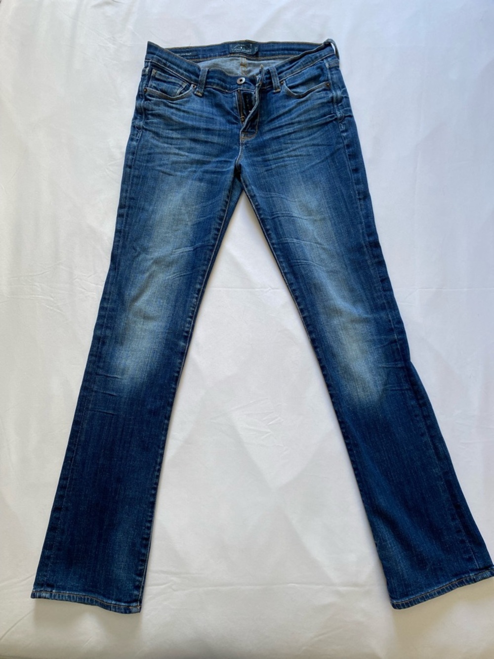 Lucky Brand Dark Blue Slim Boot Jeans with Faded Whiskering